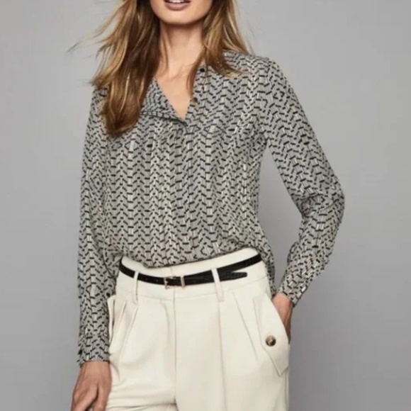 REISS Printed Blouse - Size US2 - Picture 1 of 7